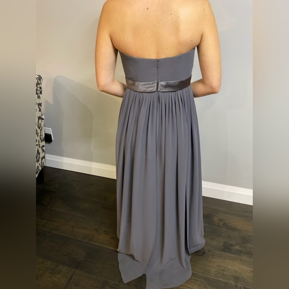 Charcoal Grey sweetheart neckline chiffon strapless dress size 12 - Picture 3 of 3